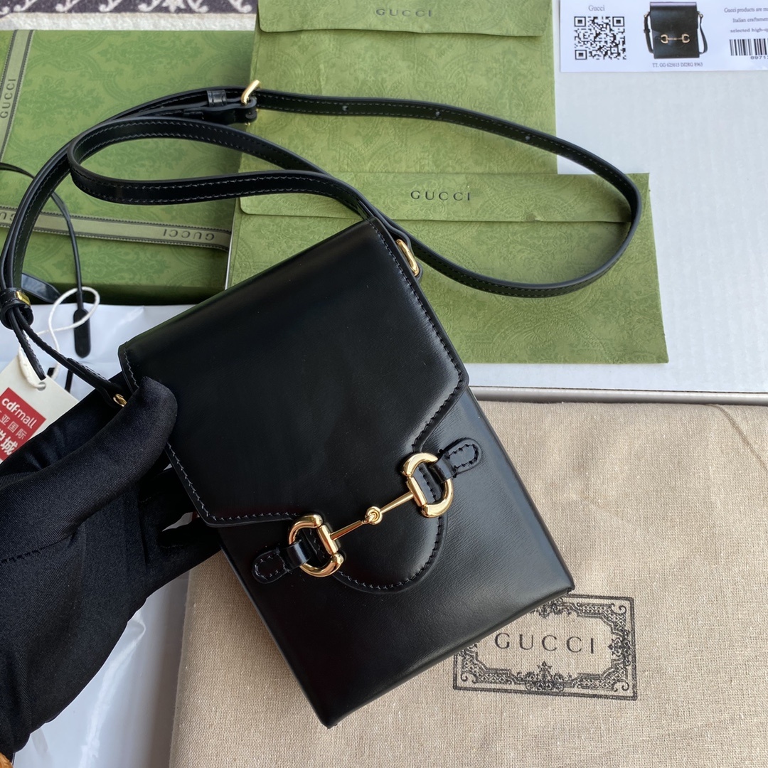 Gucci Horsebit 1955 Mini Bag Black For Women And Men 6.7in/17cm Gucci 625615 0YK0G 1000
