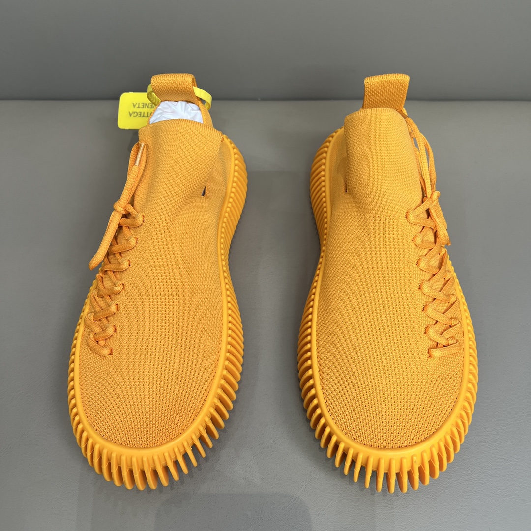 Bottega Veneta Men’s Ripper Slip-ons Tech Knit Sneakers Orange For Men 690112