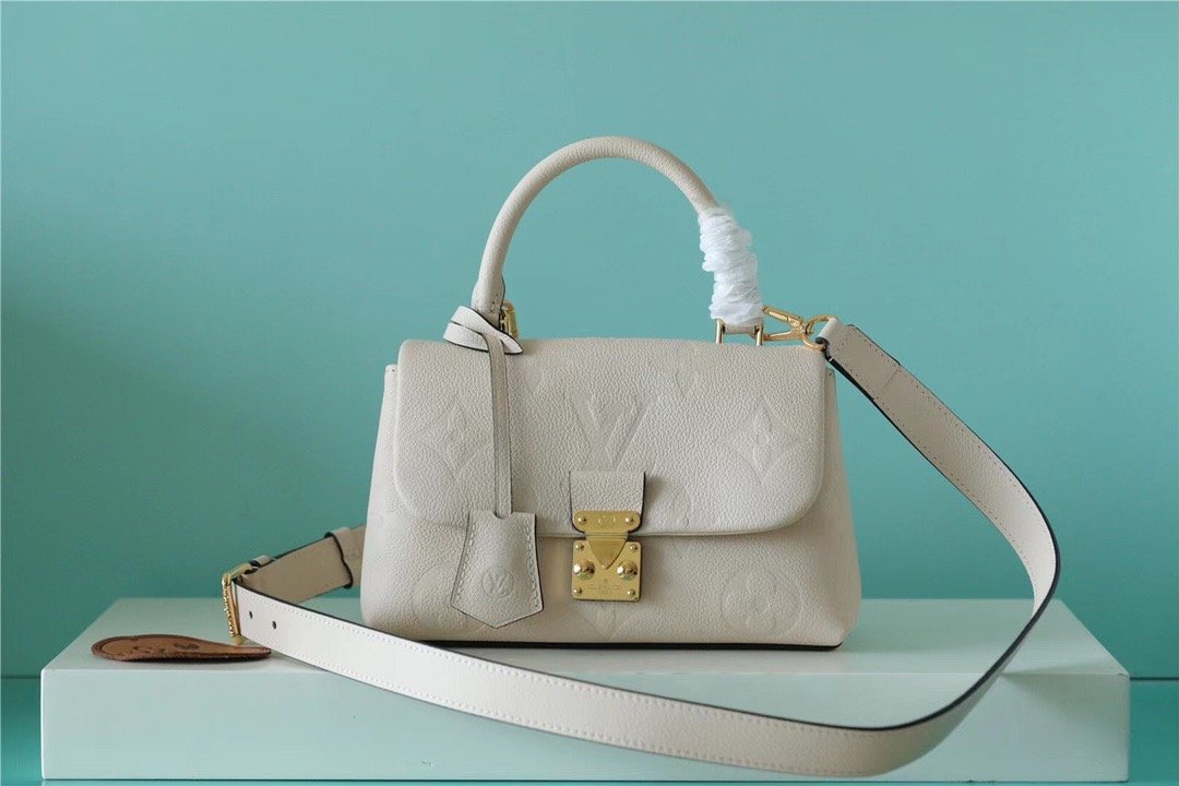 Louis Vuitton Madeleine BB Monogram Empreinte Creme Beige For Women, Women’s Handbags, Shoulder and Crossbody Bags 9.4in/24cm LV M46008