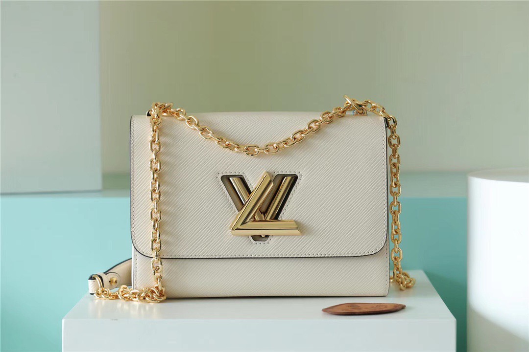 Louis Vuitton Twist MM Epi White For Women, Women’s Bags, Shoulder And Crossbody Bags 9.1in/23cm LV M55513