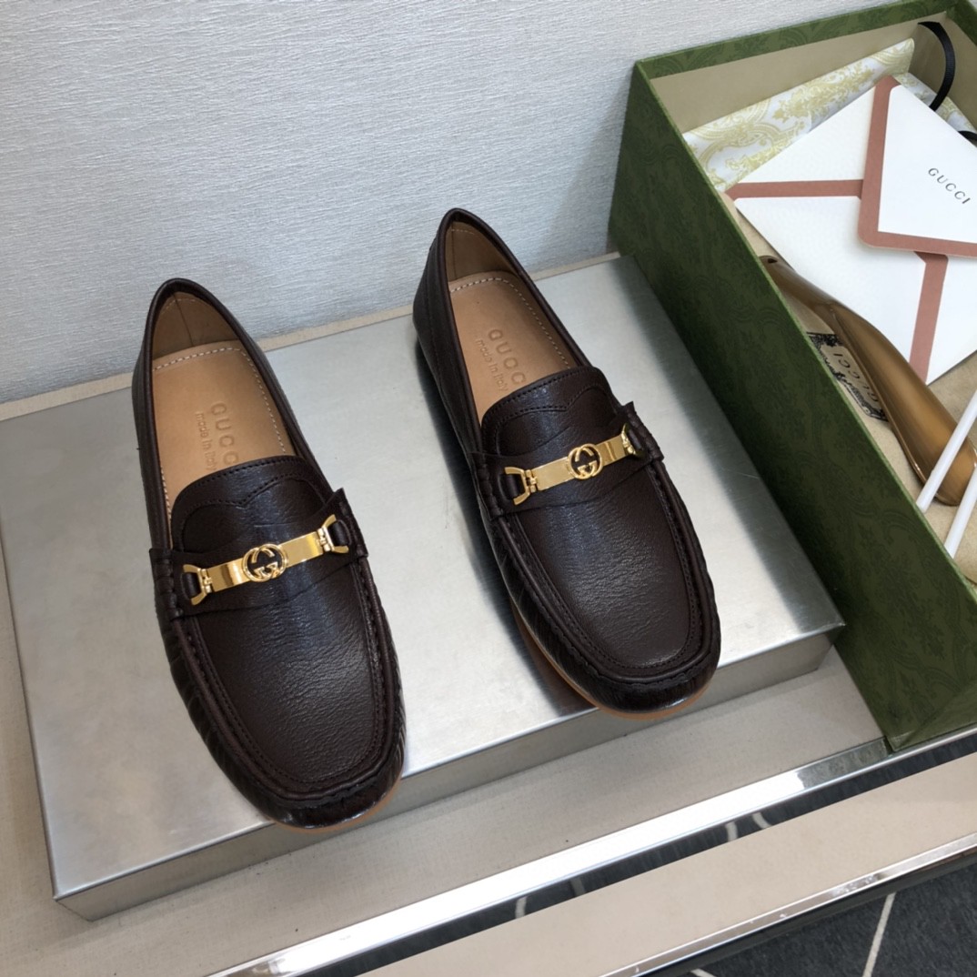 Gucci Men’s Loafer With Interlocking G Horsebit Dark Brown For Men 655519 1XO00