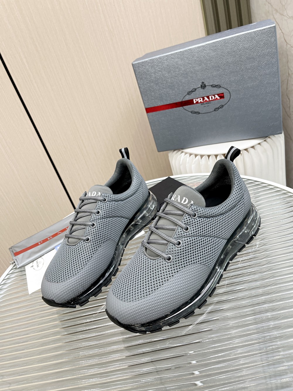 Prada Sneakers Grey For Men Prada