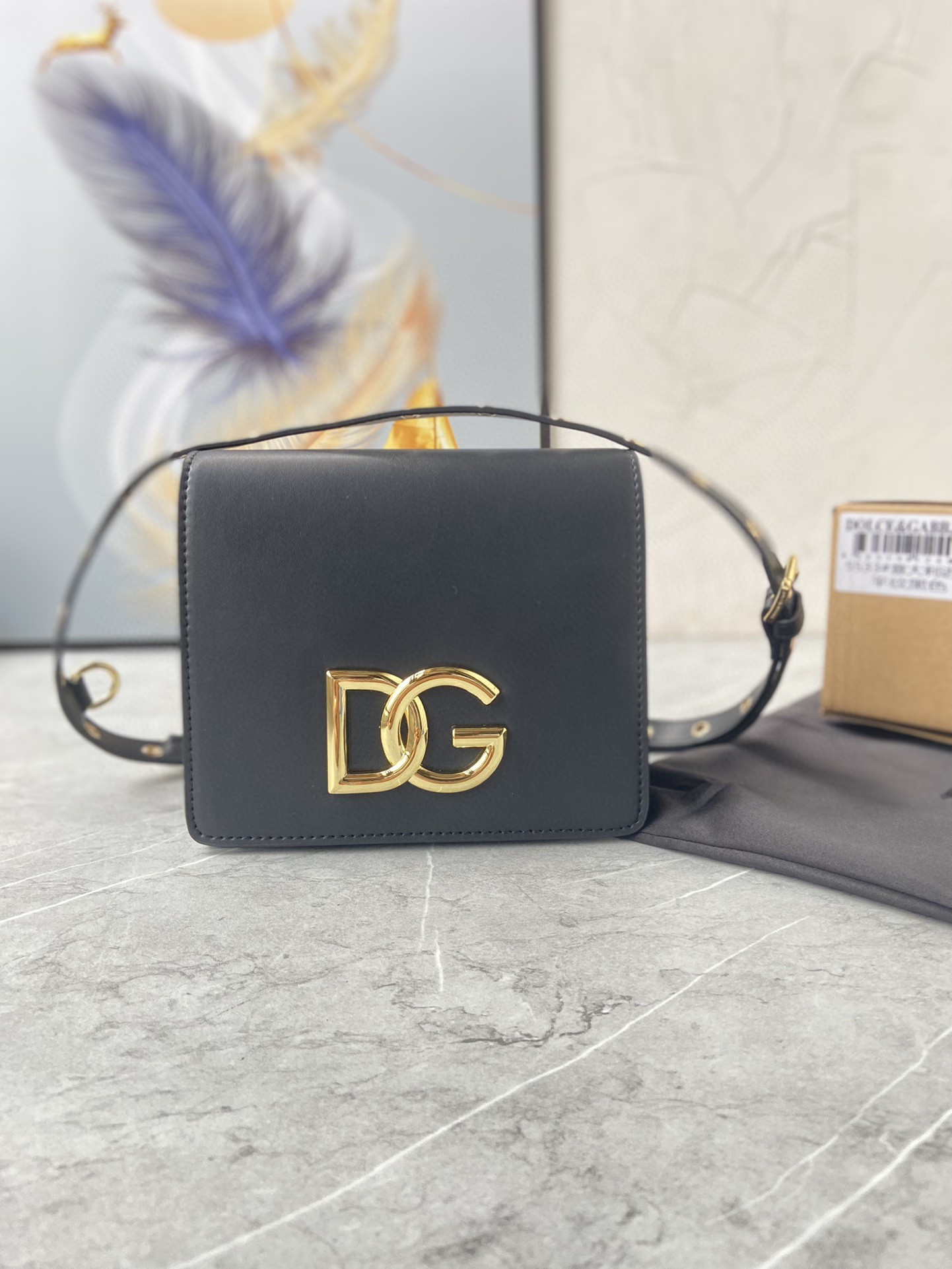 Dolce & Gabbana Crossbody 3.5 Bag Grey For Women 6.9in/18cm DG