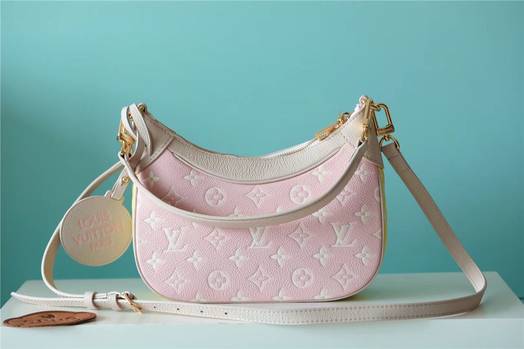 Louis Vuitton Bagatelle BB Monogram Empreinte Beige / Pink / Yellow For Women, Women’s Handbags, Shoulder And Crossbody Bags 22cm/8.7in LV M46113