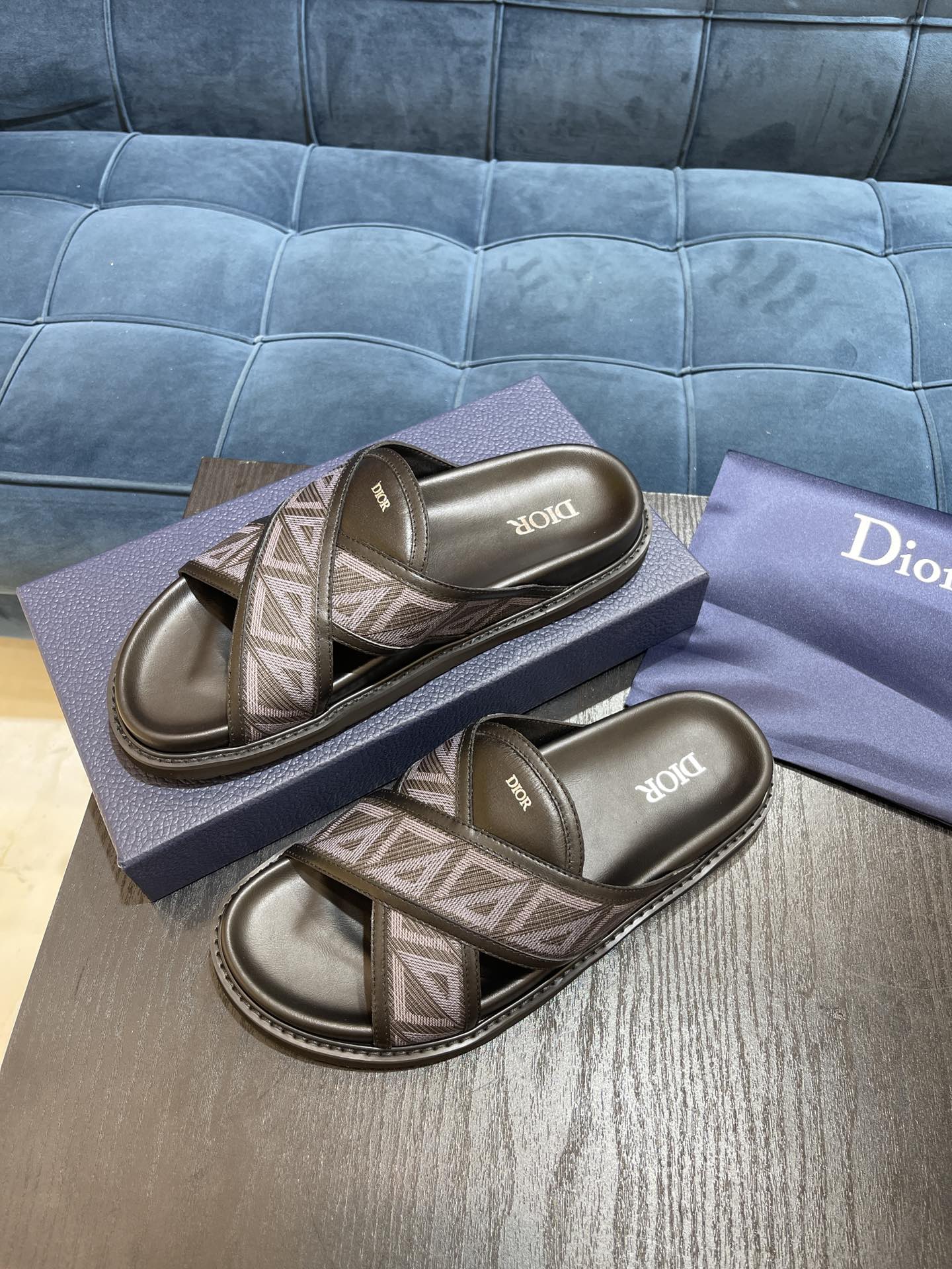 Christian Dior Aqua Sandal Black For Men CD
