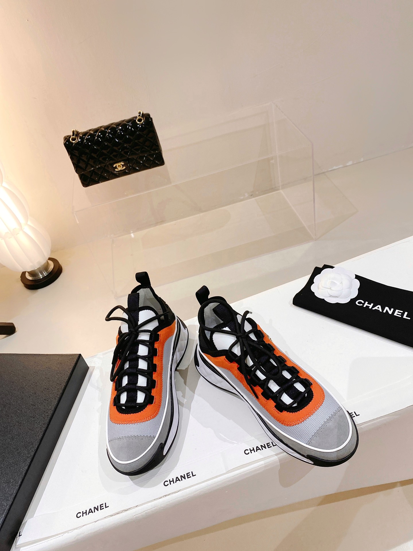 Chanel Women’s Sneakers Orange And Green For Women