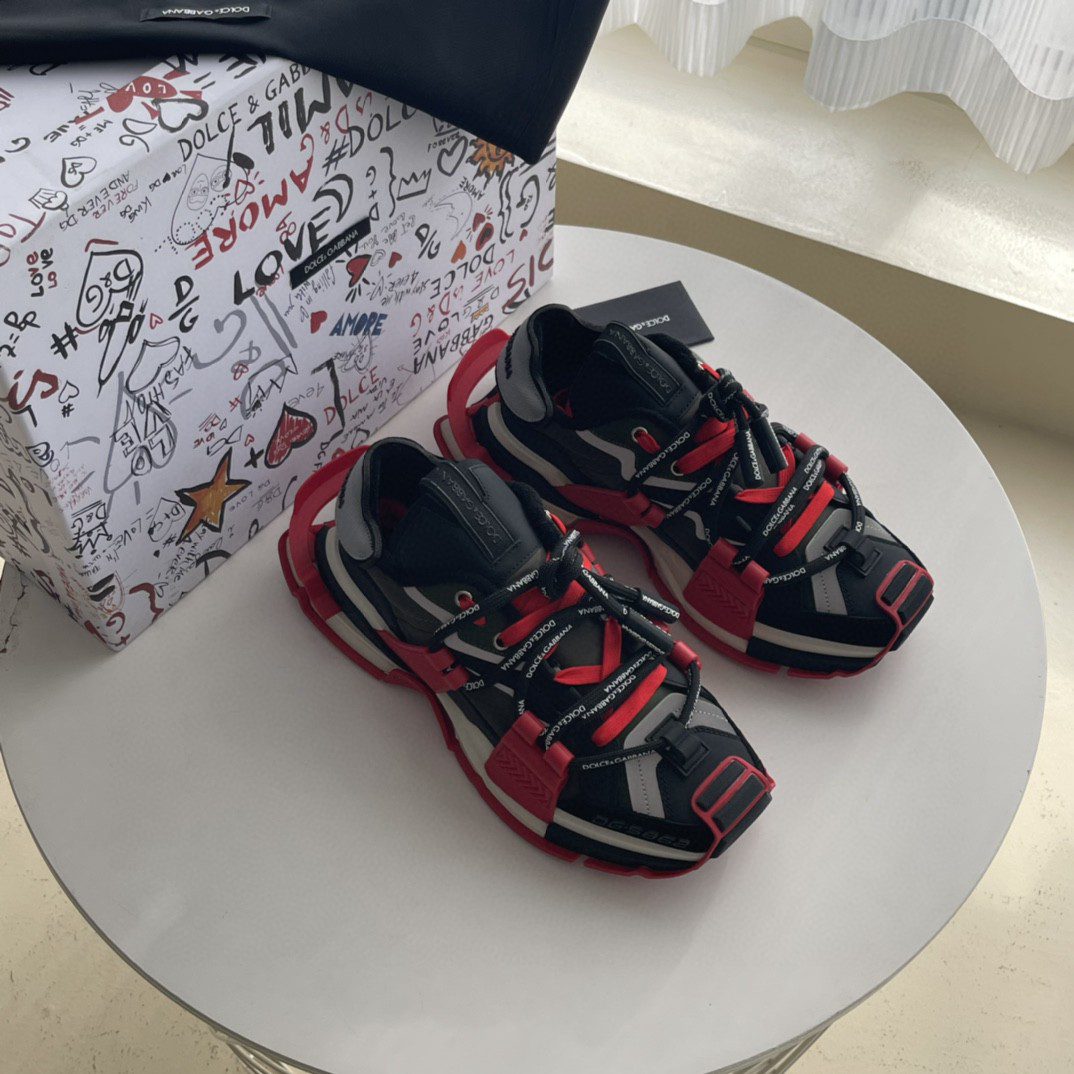 Dolce & Gabbana Mixed-Material Space Sneakers Multicolor For Men DG Shoes CS1963AQ7178B973