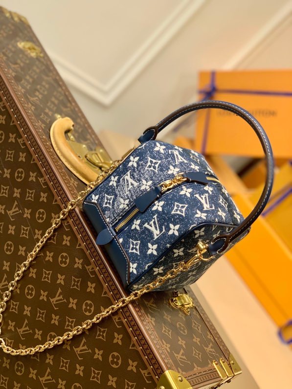 Louis Vuitton Square Bag Denim Jacquard Blue By Nicolas Ghesquiere For Women, Women’s Bags 6.3in/16cm LV M59611