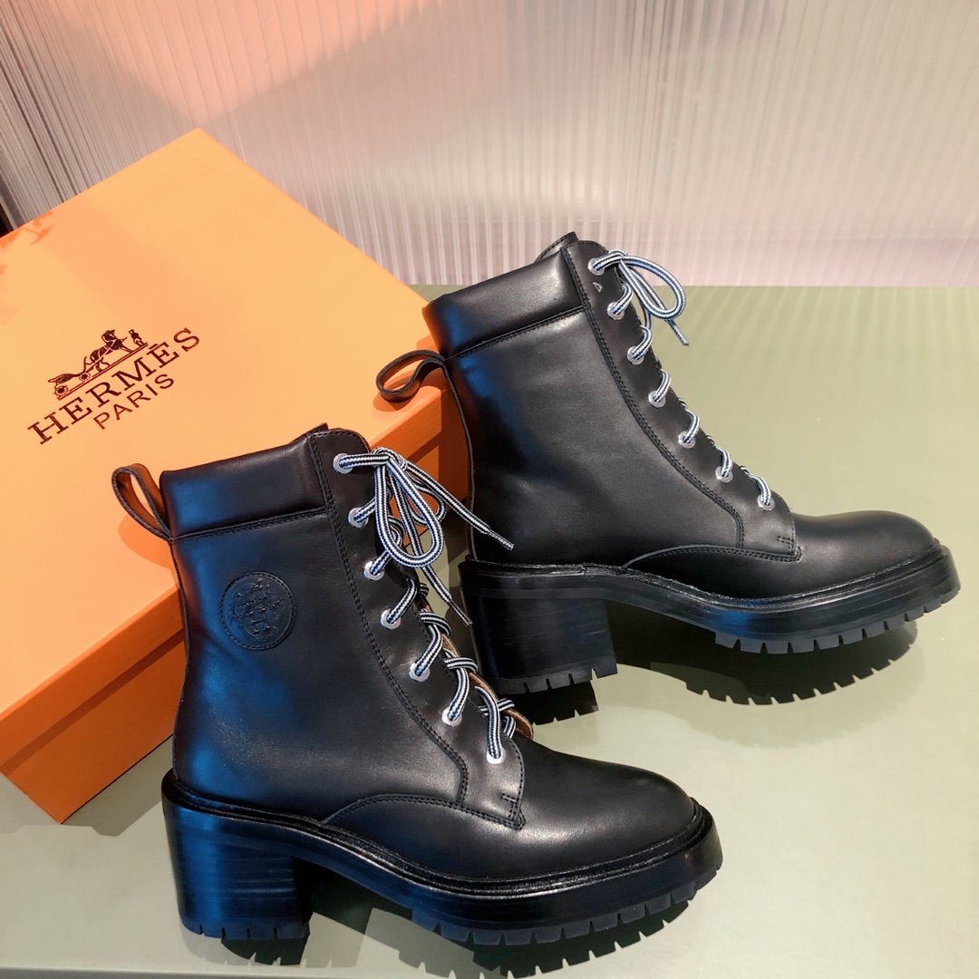Hermes Fresh Ankle Boot Black For Women 1.6in/4cm