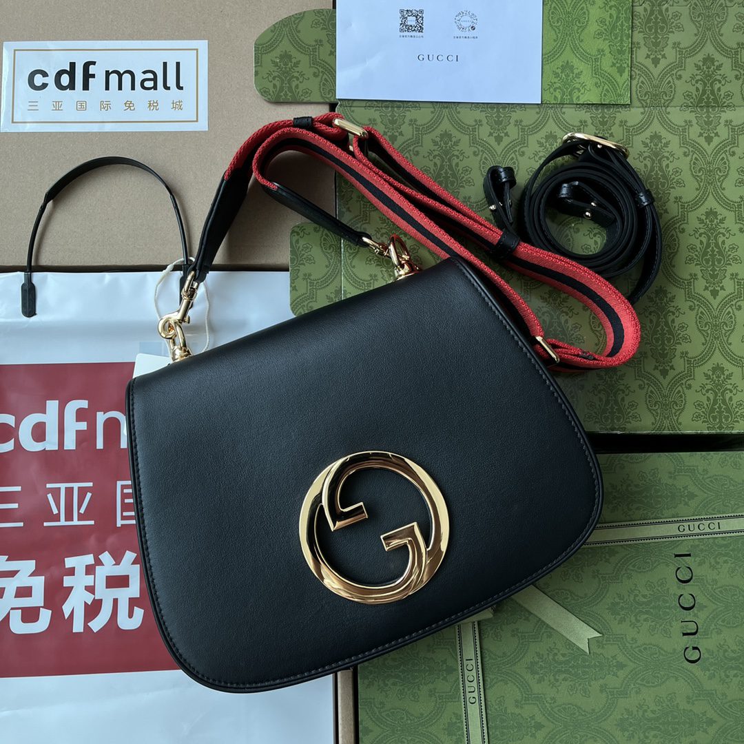 Gucci Blondie Mini Bag Black For Women, Women’s Bags 11.4in/29cm GG