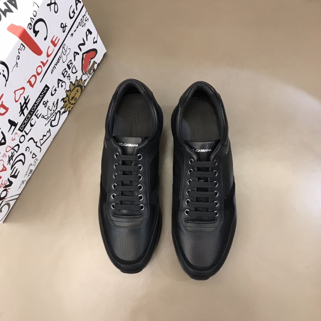 Dolce & Gabbana Sneakers In Nappa Black For Men DG Shoes