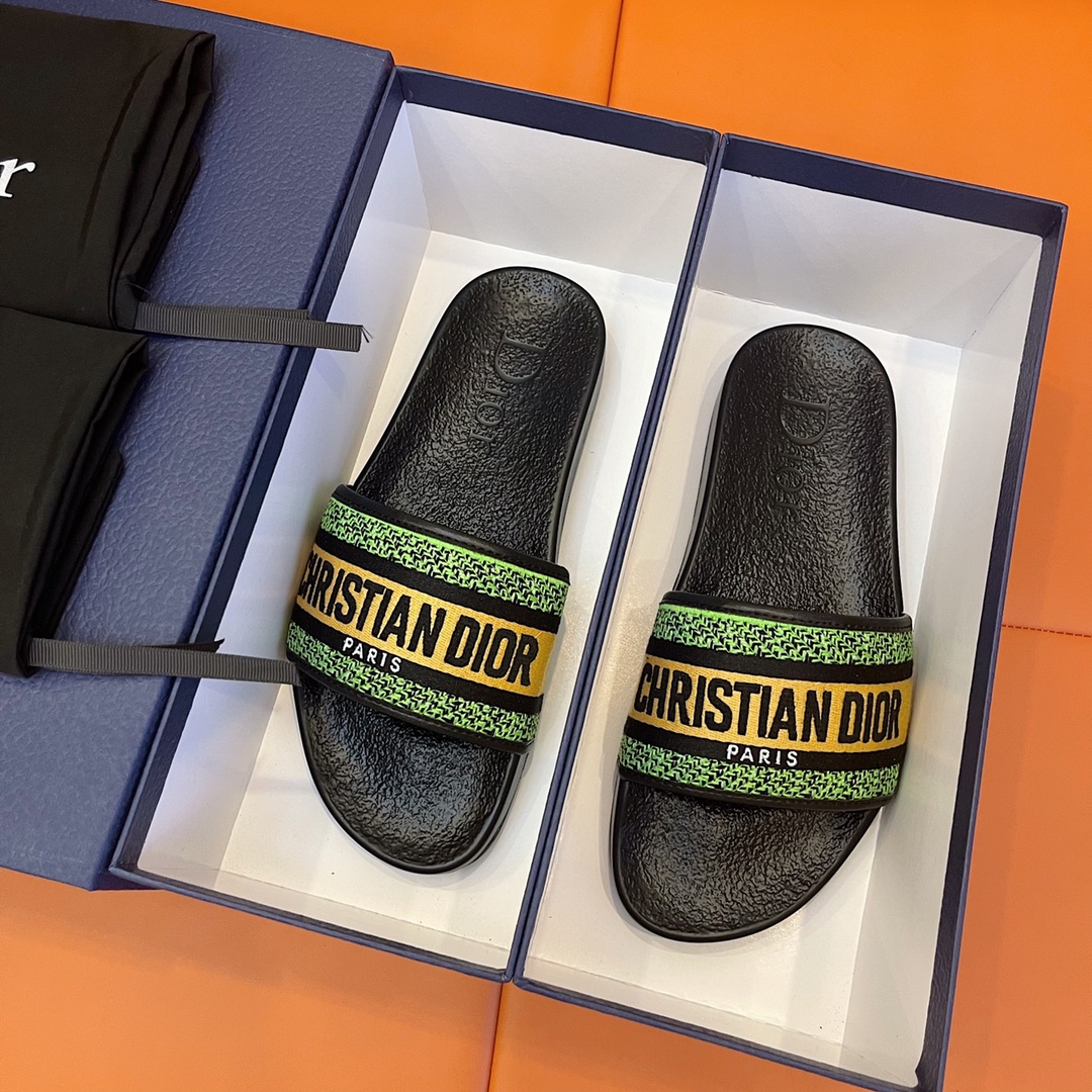 Christian Dior Aqua Sandal Black/Yellow For Men CD