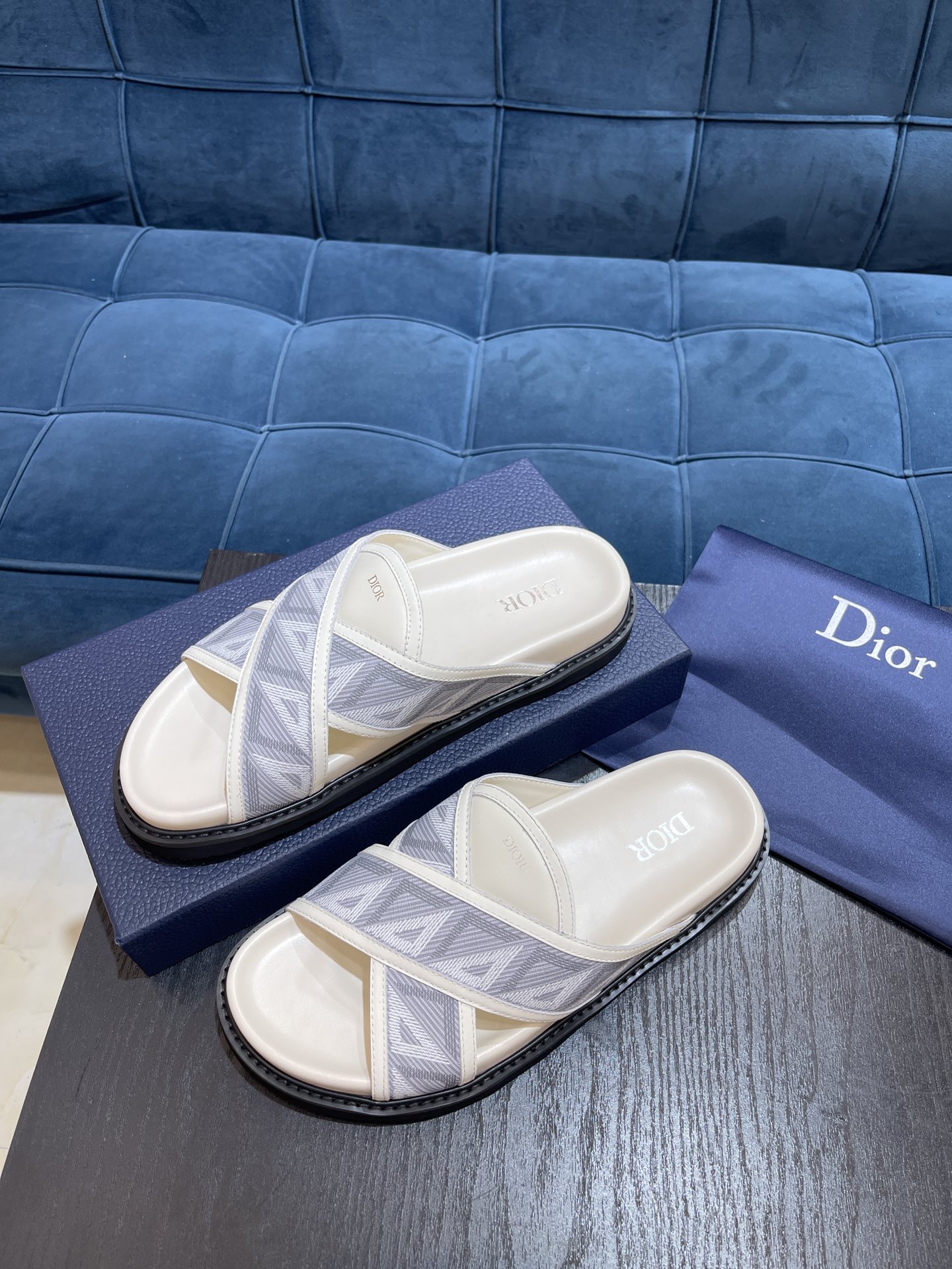 Christian Dior Aqua Sandal White For Men CD