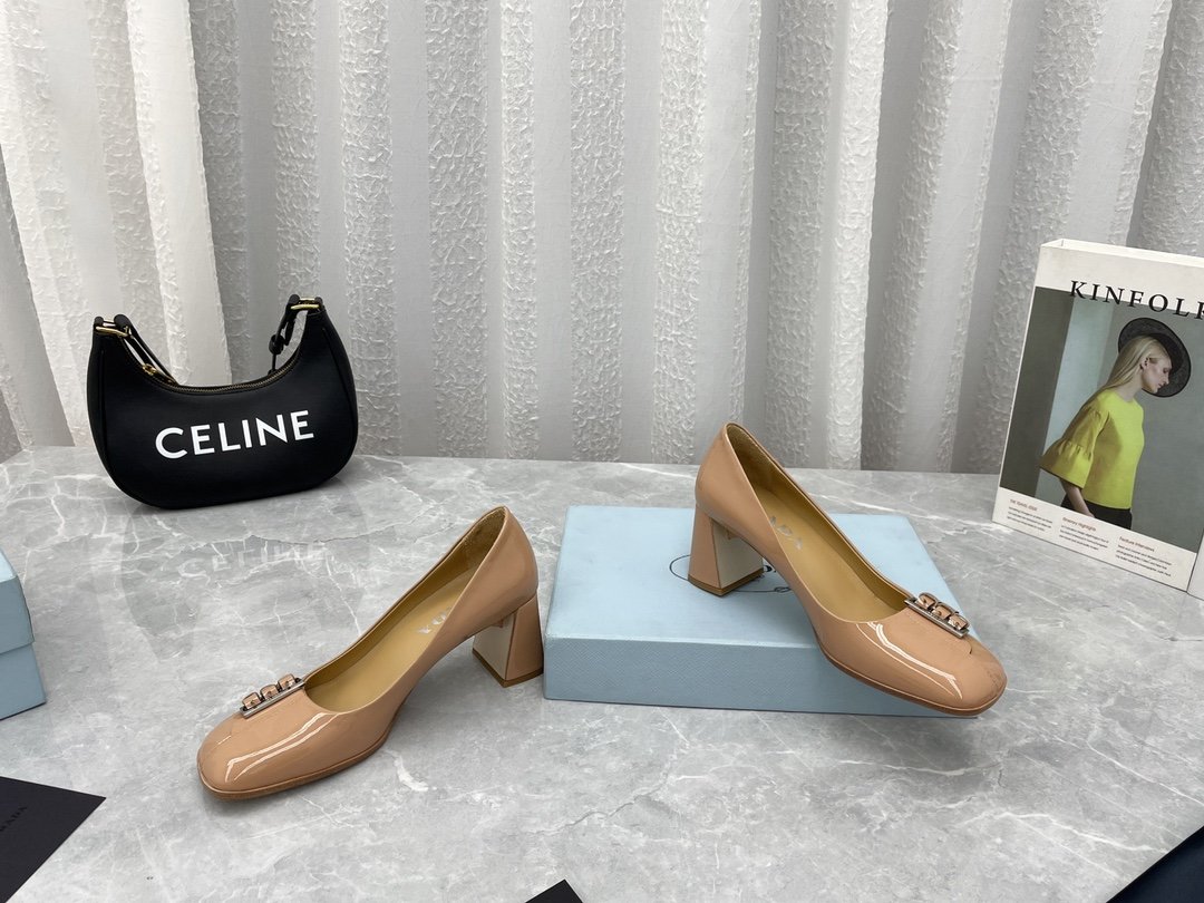 Prada Brushed Pumps Beige For Women 2.5in/65mm Prada