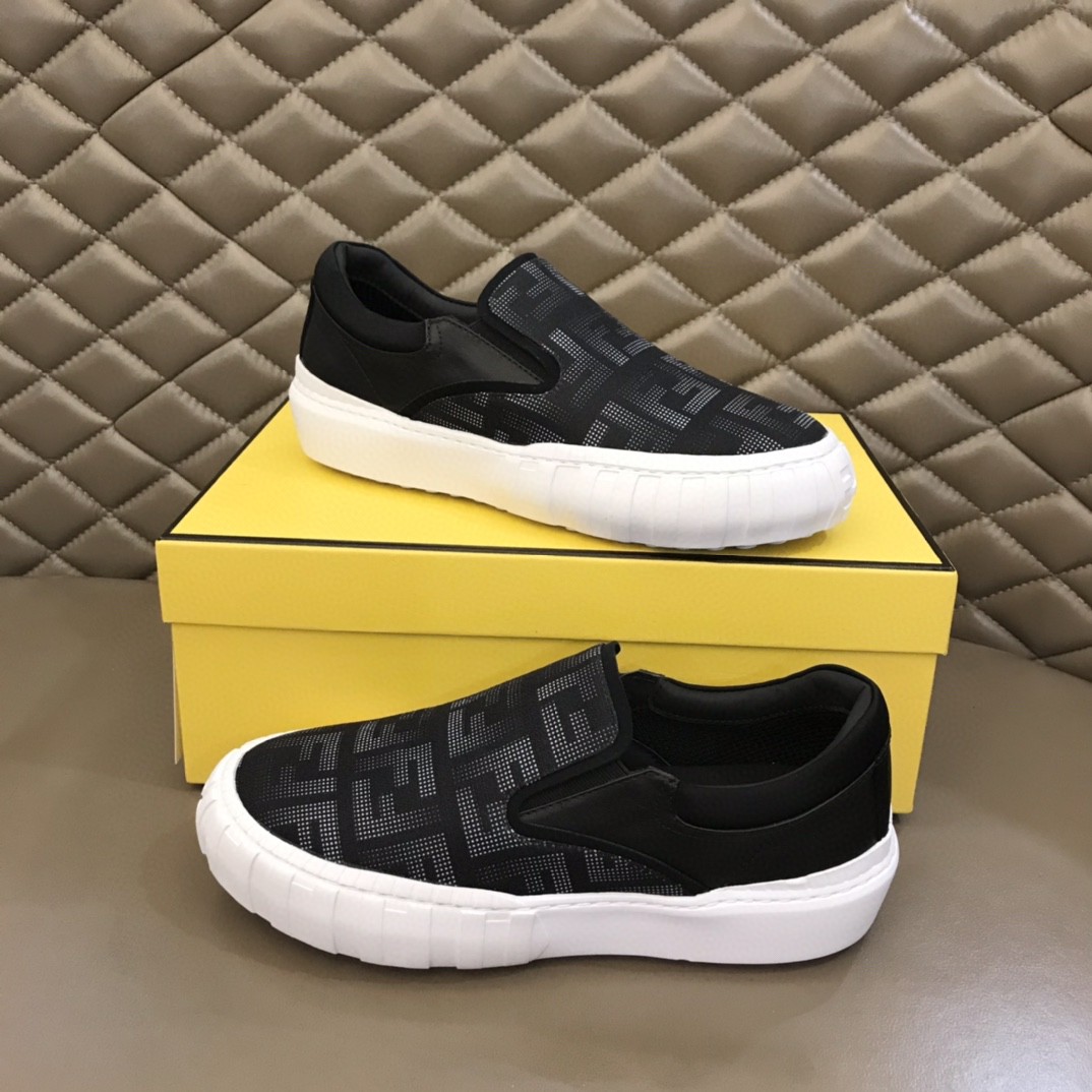 Fendi Force Slip On Sneakers Black For Men 7E1454AD77F13RZ