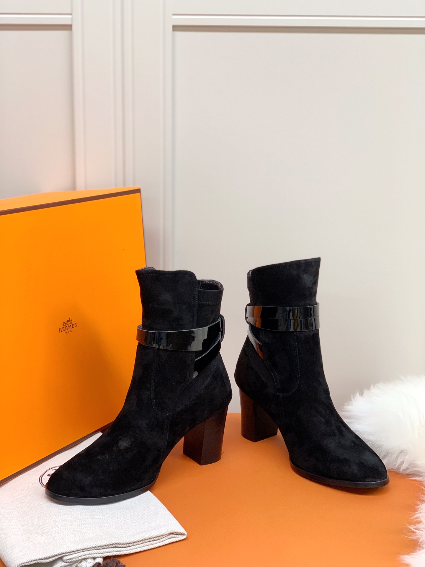 Hermes Frenchie 70 Ankle Boot Black For Women 2.8in/7cm