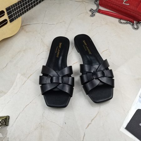 Yves Saint Laurent Women’s Tribute Flat Mules Black For Women YSL 571952BDA001000