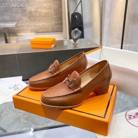 Hermes Dauphine 70 Loafer Brown For Women, Women’s Shoes H212091Z