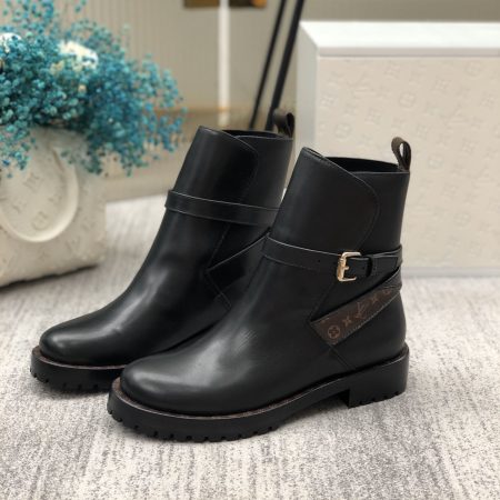 Louis Vuitton Discovery Flat Ankle Boot Black For Women LV
