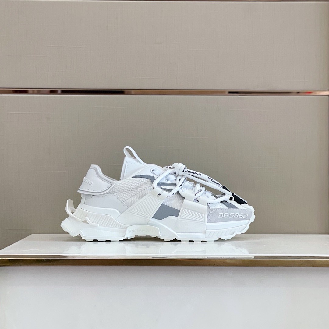 Dolce & Gabbana Mixed-Material Space Sneakers White For Men DG Shoes