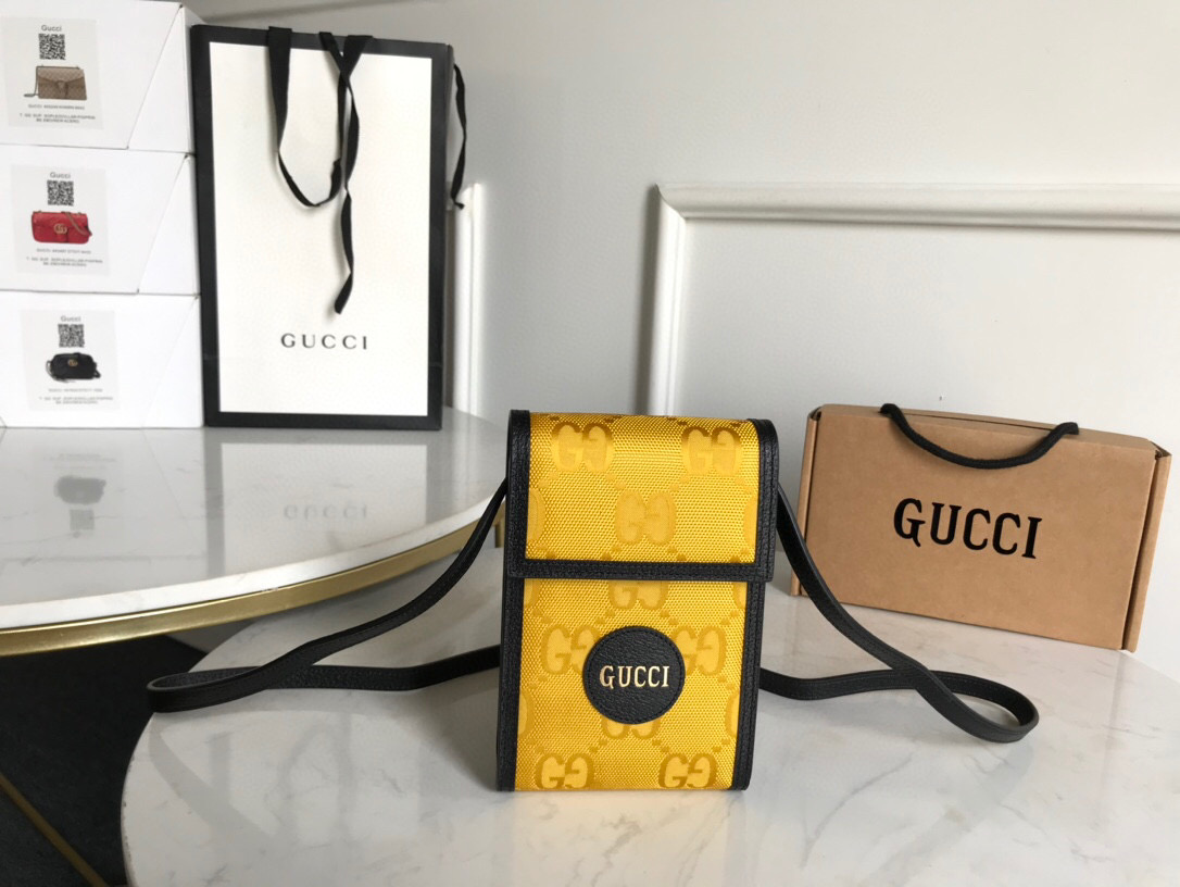 Gucci Off The Grid Mini Bag Yellow Gucci Made From ECONYL® For Men 7in/18cm GG