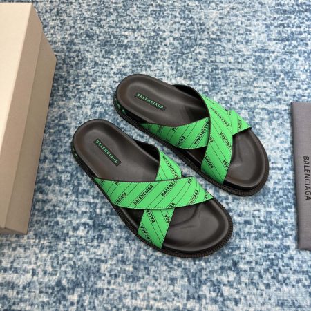 Balenciaga Slide Sandal Black/Green For Women
