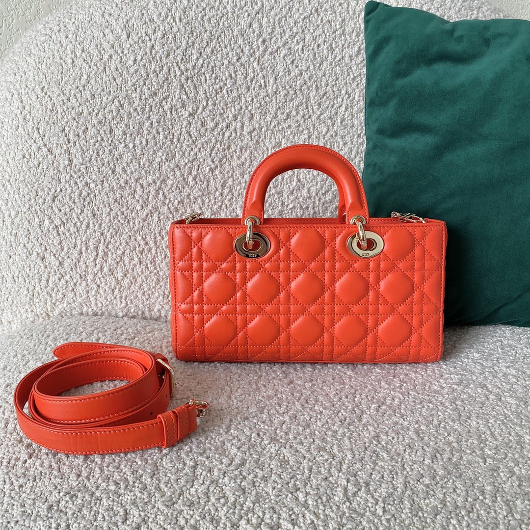 Christian Dior Lady D-Joy Bag, Orange, For Women Women’s Handbags, 26cm CD