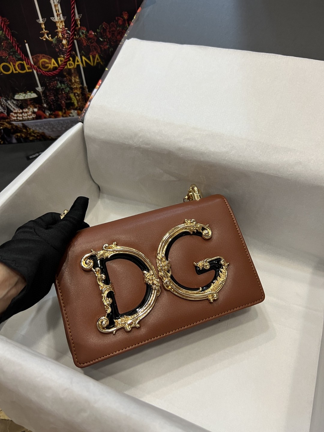 Dolce & Gabbana Nappa DG Girls Shoulder Bag Brown For Women 8.3in/21cm DG 