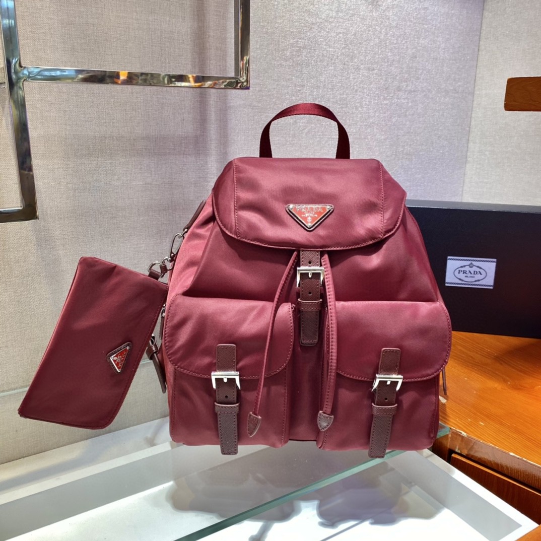 Prada Re-Nylon Medium Backpack Red For Women, Women’s Bags 12.6in/32cm