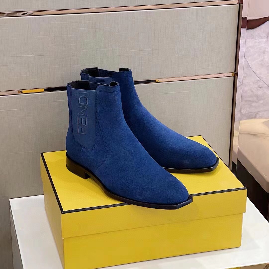 Fendi Force Ankle Boots Blue For Men