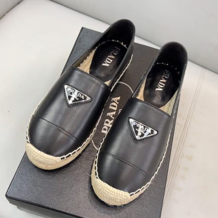 Prada Nappa Espadrillas Black For Women 0.8in/20mm Prada