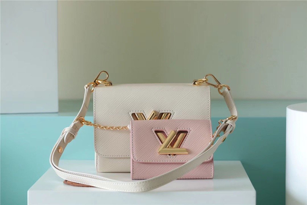Louis Vuitton Twist PM Bag, Shoulder and Cross Body Bags For Women Taupe Brown / Pink 7.5in/19cm LV M59886