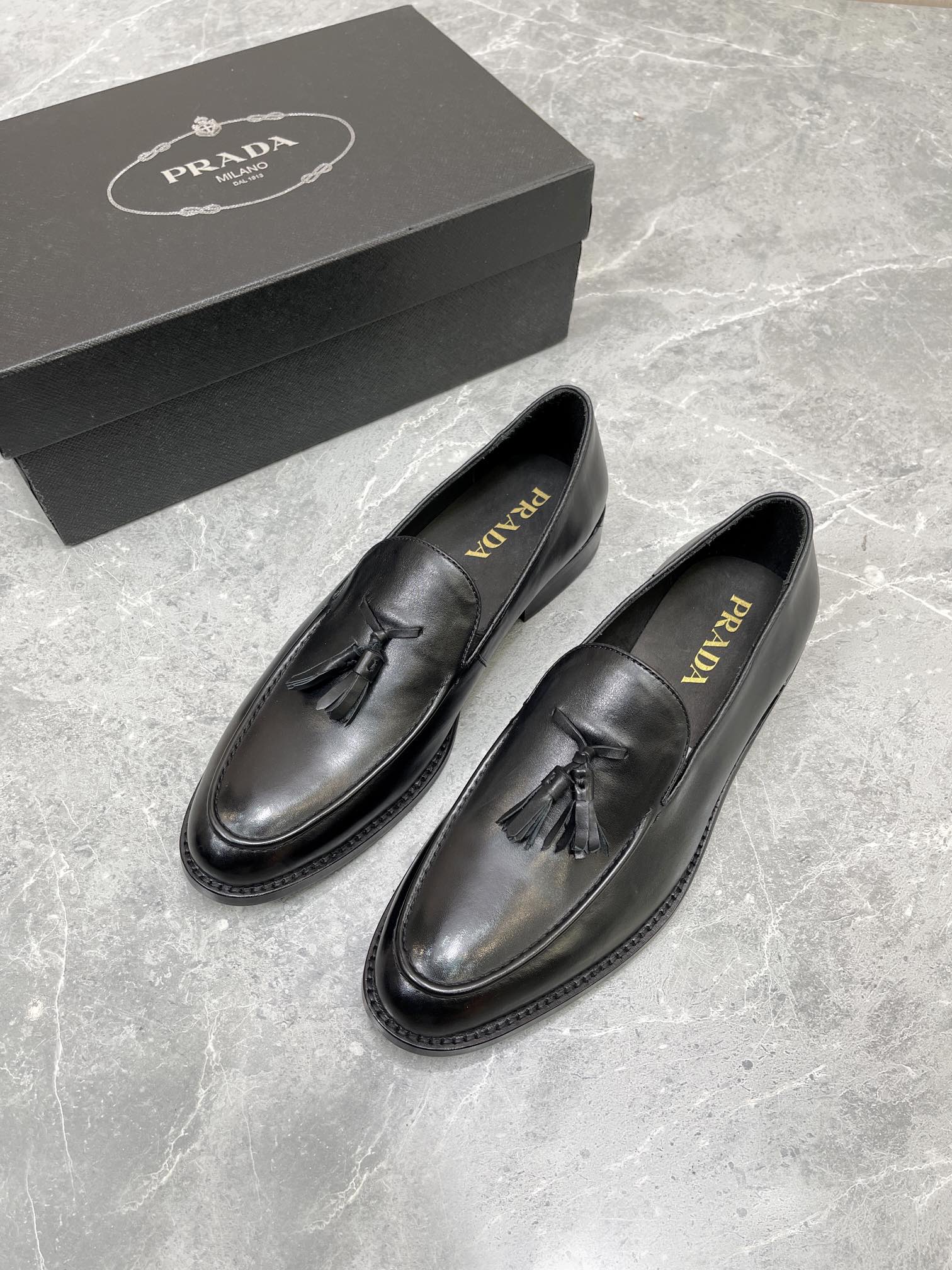 Prada Lace-ups Shoes Black For Men 1in/25mm Prada