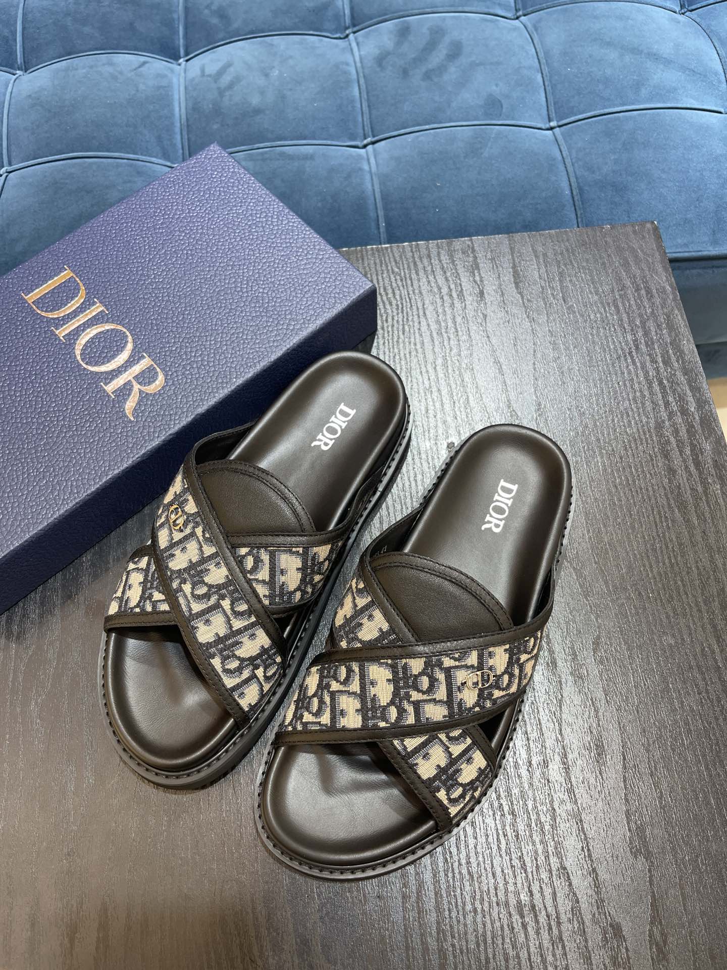 Christian Dior Aqua Sandal Brown/Beige For Men CD