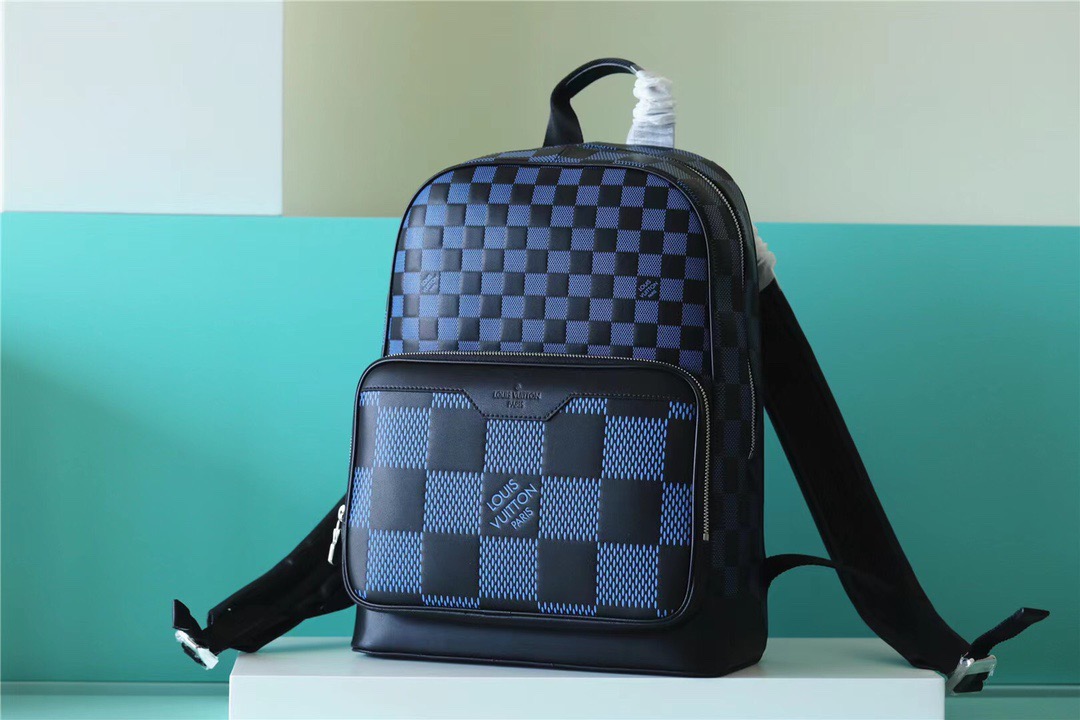 Louis Vuitton Campus Backpack Damier Infini 3D Navy Blue / Black For Men, Men’s Bags 39cm LV N50021