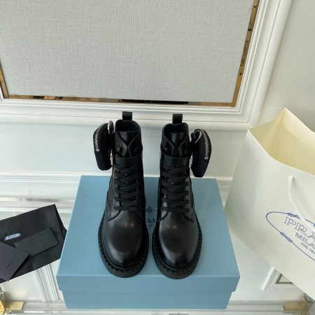 Prada Brushed And Re-Nylon Boots Black For Women 2in/50mm Prada