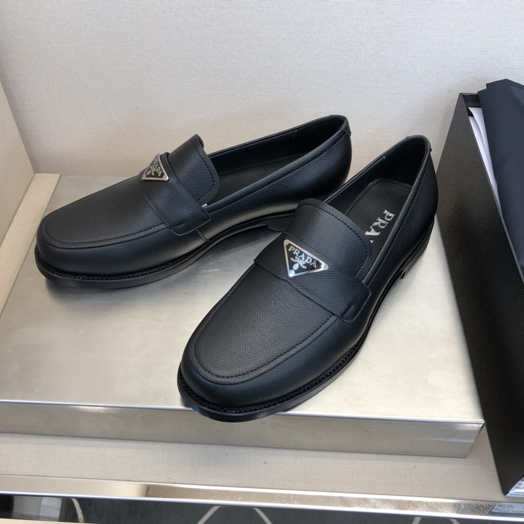 Prada Saffiano Loafers Black For Men Prada 2DB180_053_F0002_F_G001