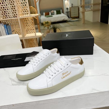 Yves Saint Laurent Women’s Court Classic Sl/06 Embroidered Sneakers Yellow For Women YSL
