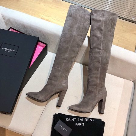 Yves Saint Laurent Women’s High Boots Grey For Women YSL