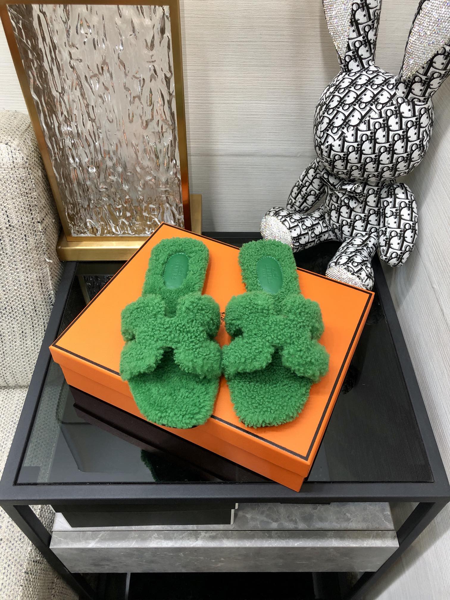 Hermes Oran Sandal Green For Women